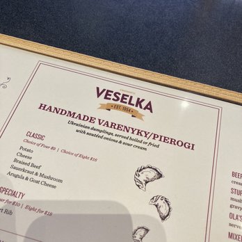 Veselka - Part of their menu - Ukrainian Near Me - New York, New York Veselka - Part of their menu - Ukrainian Near Me - New York, New York