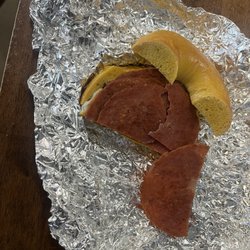 Bagel Guys Deli - Burnt pork roll bagel