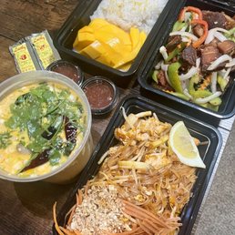 Shrimp Tom Kha Soup, Chicken Pad Thai, Crispy Pork Basil, Sticky Rice Mango Shrimp Tom Kha Soup, Chicken Pad Thai, Crispy Pork Basil, Sticky Rice Mango