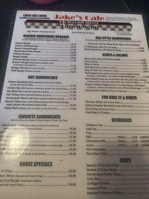 Menu photo 4 Jake's Cafe On Second Street Snohomish, WA