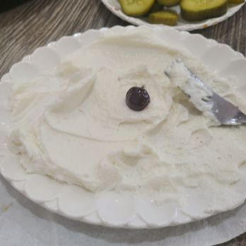 Ghazal AL Furat - a plate of hummus and pickles - Middle Eastern Near Me - Sterling Heights, Michigan