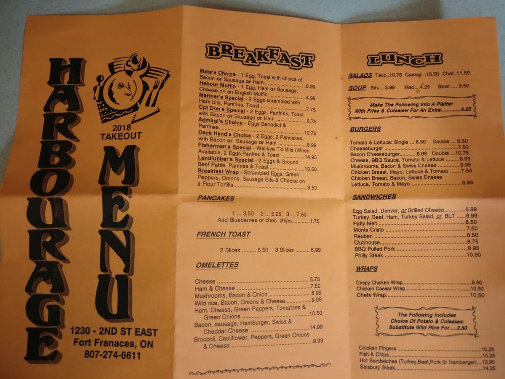 THE HARBOURAGE 1230 2nd St E, Fort Frances, Ontario, Canada Diners