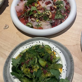 Ezov - Cucumber mashed (don't think twice, must get), crudo also V good - Middle Eastern Near Me - Austin, Texas Ezov - Cucumber mashed (don't think twice, must get), crudo also V good - Middle Eastern Near Me - Austin, Texas