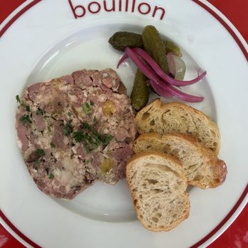 Bouillon MOULIN - Terrine de Campagne was good but 3 small crostini was no where near enough for the pâté. We had to pay $5 for extra bread. - French Near Me - Newport Beach, California Bouillon MOULIN - Terrine de Campagne was good but 3 small crostini was no where near enough for the pâté. We had to pay $5 for extra bread. - French Near Me - Newport Beach, California