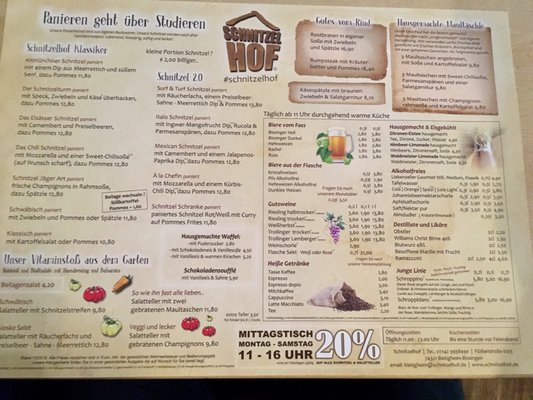 Menu photo 1 Schnitzelhof Erlenbach, BW