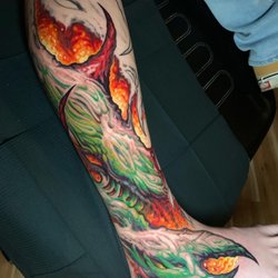 Fox & Crow Body Modifications - Biomech tattoo by Jarred Scott