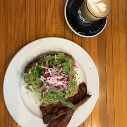 Avocado toast and cortado