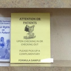 Shruti Iyer, DO - Capital Women's Care - This greets patients at the reception desk. I didn't see any pro-breastfeeding messages. What a shame.