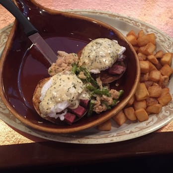 Another Broken Egg Cafe - Benedict Oscar. Steak was not good, eggs were hard and asparagus was overcooked. You can tell the quality of the steak from the photo. - Breakfast & Brunch Near Me - Greenville, South Carolina Another Broken Egg Cafe - Benedict Oscar. Steak was not good, eggs were hard and asparagus was overcooked. You can tell the quality of the steak from the photo. - Breakfast & Brunch Near Me - Greenville, South Carolina