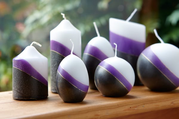 Photo of Corris Craft Centre - Machynlleth, GWN, GB. Hand carved candles in a range of colours, shapes and sizes at The Candle Studio