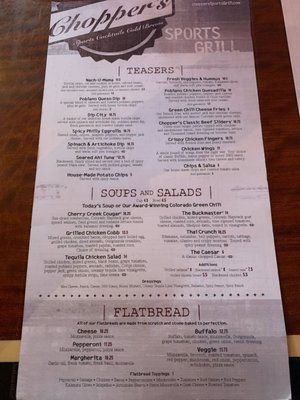 Menu photo 1 Chopper's Sports Grill Denver, CO Menu photo 1 Chopper's Sports Grill Denver, CO