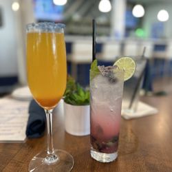 Blue Dog Bistro - Peach Bellini & Blueberry Mojito