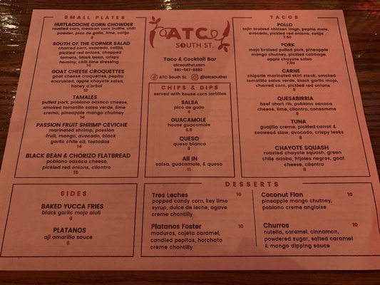 Menu photo 6 ATC South St Litchfield, CT