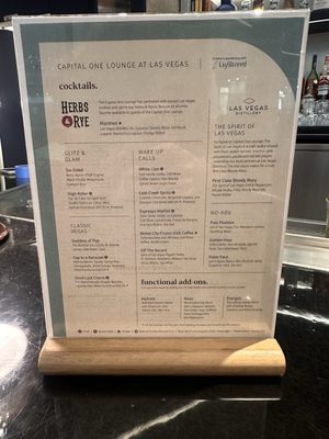 Menu photo 2 Capital One Lounge at LAS Las Vegas, NV Menu photo 2 Capital One Lounge at LAS Las Vegas, NV