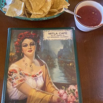 Mitla Cafe - complimentary chips and salsa - Mexican Near Me - San Bernardino, California