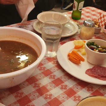 Dinucci's Italian Dinners - Famous hot minestrone soup, warm crusty sourdough bread, and antipasto. - Italian Near Me - Valley Ford, California Dinucci's Italian Dinners - Famous hot minestrone soup, warm crusty sourdough bread, and antipasto. - Italian Near Me - Valley Ford, California