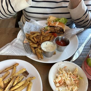 Bluefish River Tavern - Friended Oyster Sandwich with Fries and Coleslaw - Seafood Near Me - Duxbury, Massachusetts Bluefish River Tavern - Friended Oyster Sandwich with Fries and Coleslaw - Seafood Near Me - Duxbury, Massachusetts