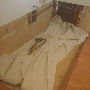 Jaguar Plumbing and Heating Plus - This is how he left it, a drop cloth with his tools laying there. - Plumbing Near Me Jaguar Plumbing and Heating Plus - This is how he left it, a drop cloth with his tools laying there. - Plumbing Near Me