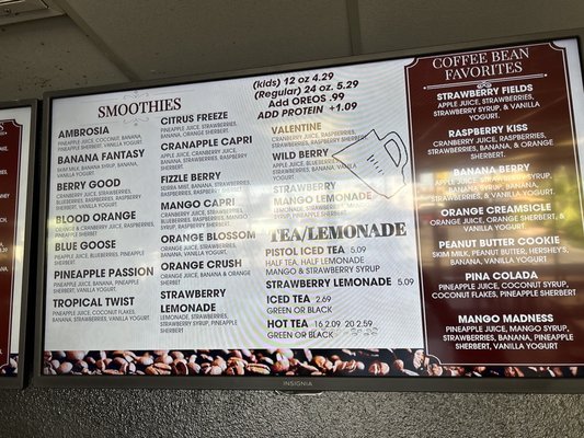 Menu photo 1 The Coffee Bean Yuma, AZ Menu photo 1 The Coffee Bean Yuma, AZ
