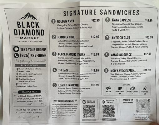 Menu photo 4 Black Diamond Market Antioch, CA