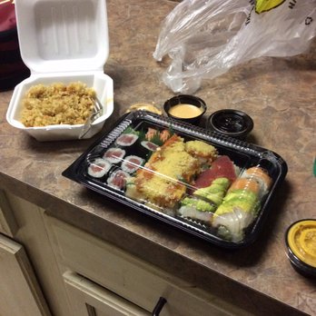 Sushi Palace - Small side of fried rice, tuna roll, monster roll (my favorite), rainbow roll - Sushi Bars Near Me - Jacksonville Beach, Florida Sushi Palace - Small side of fried rice, tuna roll, monster roll (my favorite), rainbow roll - Sushi Bars Near Me - Jacksonville Beach, Florida