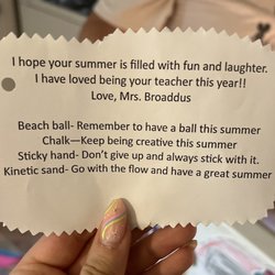 From her teacher, so sweet!