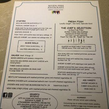 Seven Fish - Main menu - Seafood Near Me - Key West, Florida Seven Fish - Main menu - Seafood Near Me - Key West, Florida