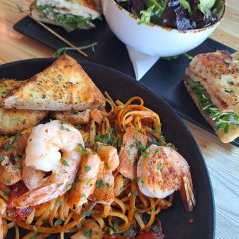 BB Cafe & Catering - Seafood pasta & BB House Sandwich (happy hour menu) - Cafes Near Me - Burbank, California