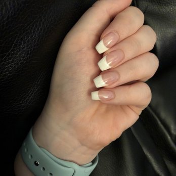 LV Nails - Coffin French tips! Super happy with them! (This is a week after I got them done, I forgot to post!) - Nail Salons Near Me - Chesapeake, Virginia