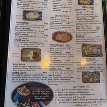 El Cerro Reyes - Menu - Mexican Near Me - Mooresville, North Carolina