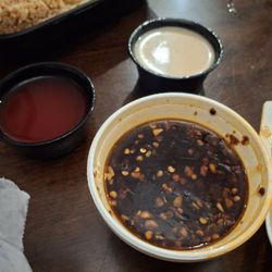 Asian Grill - Side of general Tso's sauce, sweet and sour sauce, white sauce (delicious!)