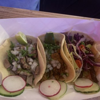 Taco Ssam - From left to right: Lengua, Al Pastor, and Galbi - Korean Near Me - Bailey's Crossroads, Virginia