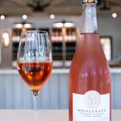 Monserate Winery - Sparkling Grenache - notes of ripe strawberries, luscious raspberries and a touch of tangy kiwi fruit.