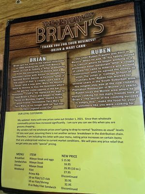 Menu photo 3 Brian's Place Monee, IL