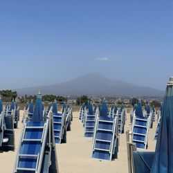 Lido Arcobaleno - View of Mt Etna from the chairs