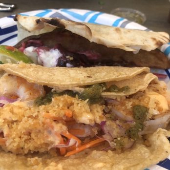 EATACO - Grilled Shrimp Taco and crispy potato taco - Tacos Near Me - Northbrook, Illinois