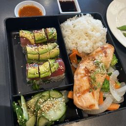 Japanese Cucumber, Salad Grilled Salmon and Teriyaki Cococabana Roll Japanese Cucumber, Salad Grilled Salmon and Teriyaki Cococabana Roll