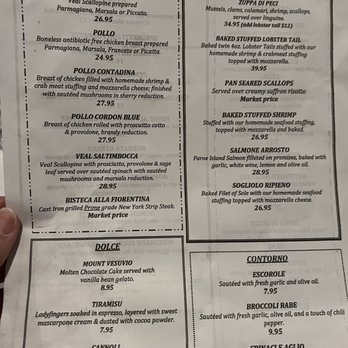 Milanese Italian Restaurant - Dinner menu - Italian Near Me - Poughkeepsie, New York