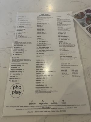 Menu photo 2 Pho Play Castro Valley, CA Menu photo 2 Pho Play Castro Valley, CA