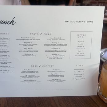 Wm Mulherin's Sons - Brunch Menu - Pizza Near Me - Philadelphia, Pennsylvania Wm Mulherin's Sons - Brunch Menu - Pizza Near Me - Philadelphia, Pennsylvania