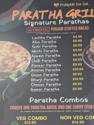 Menu photo 2 Paratha Grill Artesia, CA
