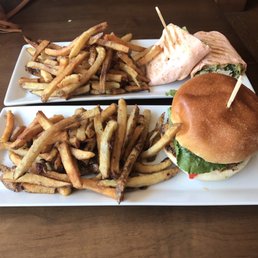 Vegetarian Burger and a Caesar Chicken Wrap