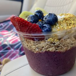 blueberries, strawberries, oatmeal, and granola blueberries, strawberries, oatmeal, and granola
