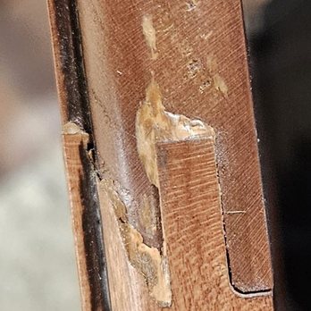 US Cabinets Express - The top of one of the cabinet doors that was delivered and manufacturer will not replace. - Cabinetry Near Me - High Point, North Carolina