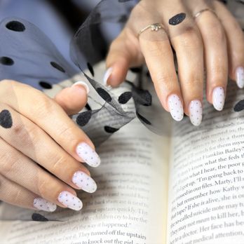 Studio OS - Russian manicure with elegant polka dot design Nail extensions with gel polish Studio OS * Carmichael - Nail Salons Near Me - Carmichael, California Studio OS - Russian manicure with elegant polka dot design Nail extensions with gel polish Studio OS * Carmichael - Nail Salons Near Me - Carmichael, California