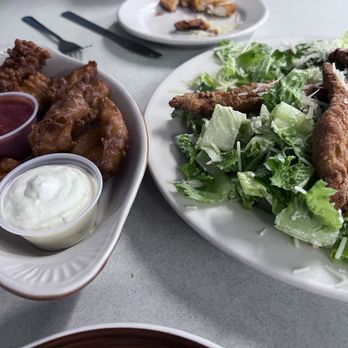 Lighthouse Restaurant - Fried Shrimp appetizer and Caesar Salad with Fried Chicken - Salad Near Me - Haines, Alaska Lighthouse Restaurant - Fried Shrimp appetizer and Caesar Salad with Fried Chicken - Salad Near Me - Haines, Alaska