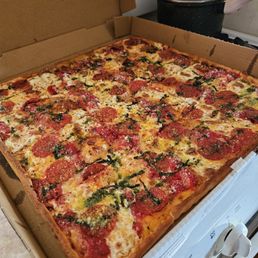 Grandma's pie with pepperoni