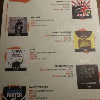 Tyris on Tap - Más menú - Beer Bar Near Me - València, V