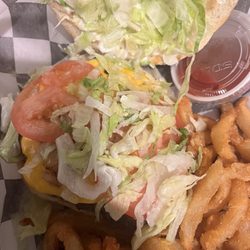 Kin Folks - Cheeseburger with grilled onions. Meat seasoned really well. Fries were not good.