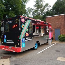 Maso Mexican Kitchen on Wheels - The truck at the gas station.